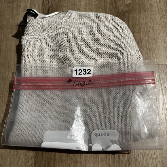 NWT INC Womens XS Two-Tone Long-Sleeve Sweater Silver, white, black NEW - Picture 7 of 8